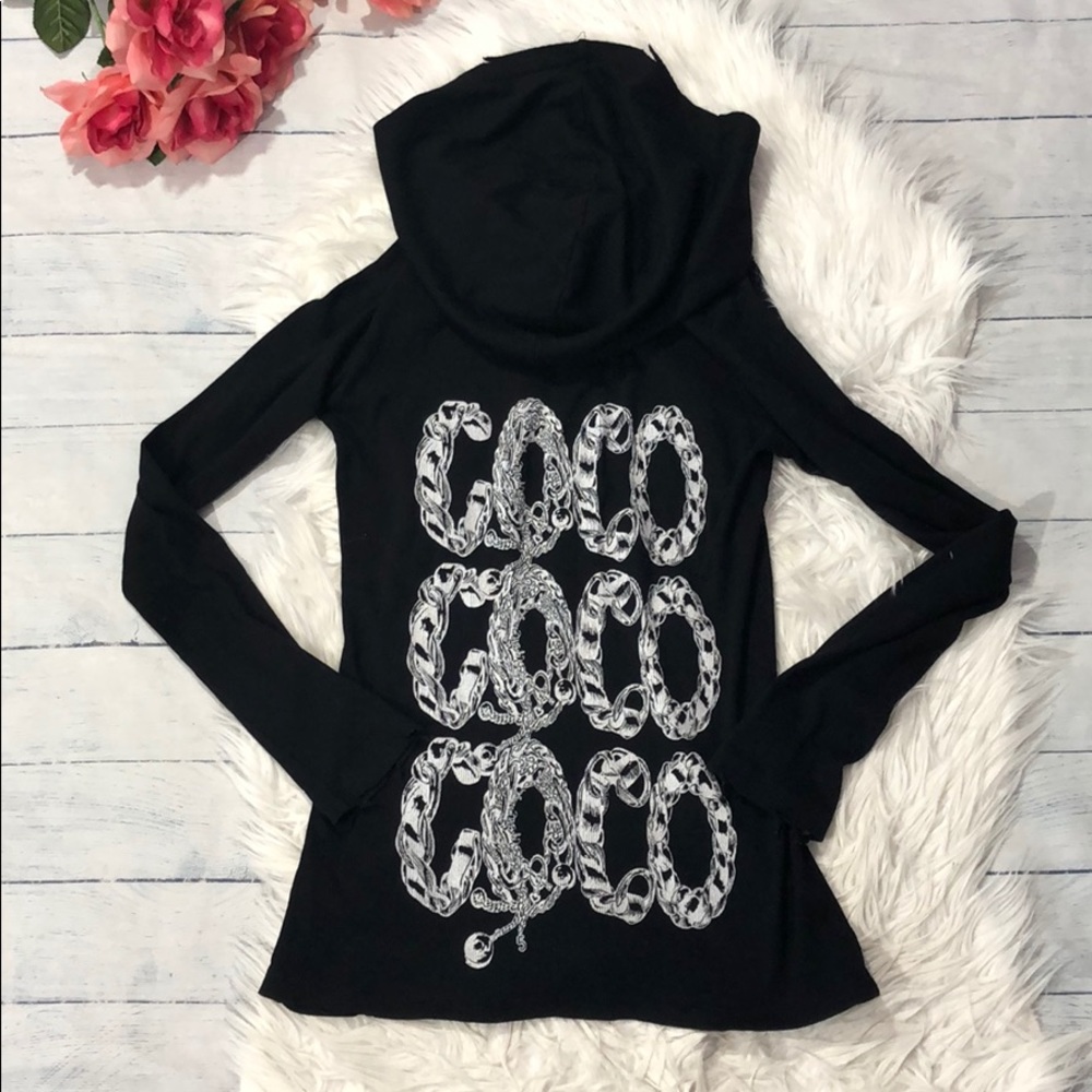 Lauren Moshi Coco Coco Coco Ribbed Zip Up Hoodie